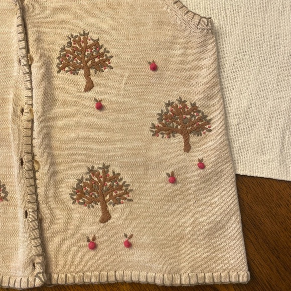 VINTAGE FALL APPLE ORCHARD COTTON TABU VEST 1X - Picture 3 of 6